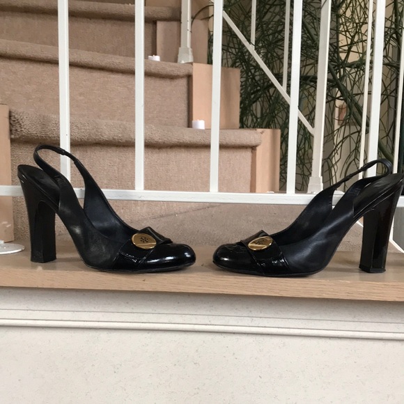 Tory Burch sling back black pumps size 7.5 - Picture 3 of 11